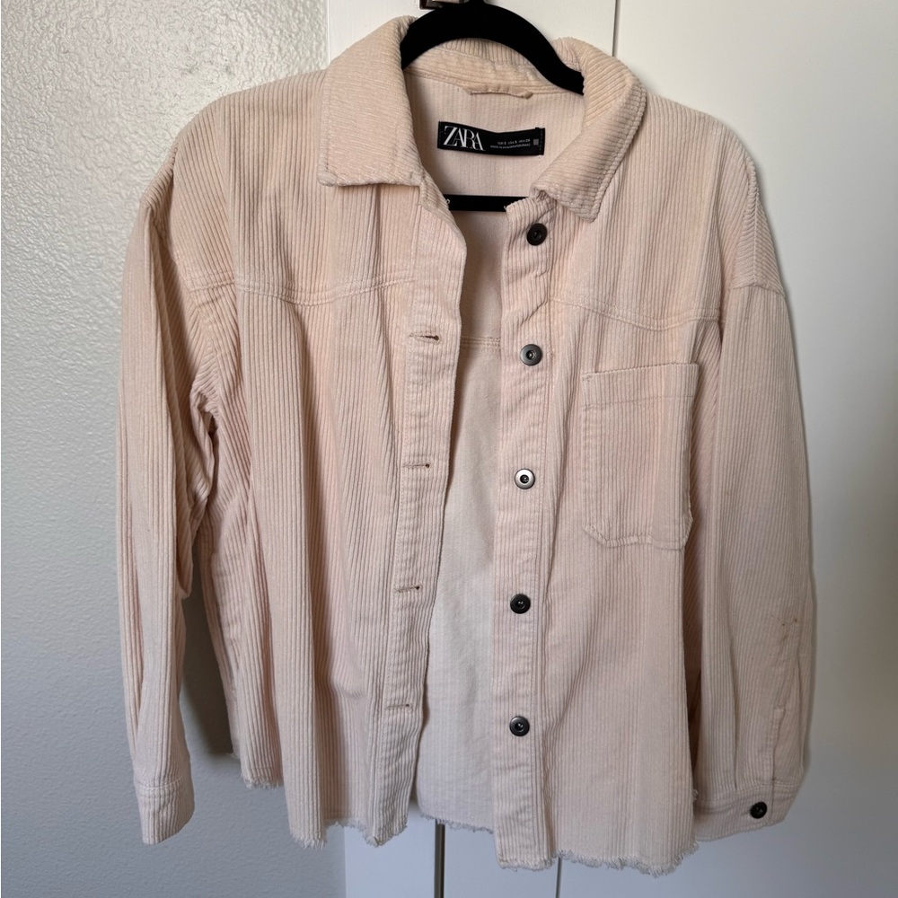Zara Women's Cream corduroy shacket size s